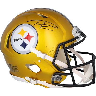 Casque Flash Speed ​​authentique autographié par Russell Wilson des Pittsburgh Steelers