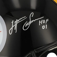 Terry Bradshaw & Lynn Swann Pittsburgh Steelers Autographed Riddell Throwback VSR4 Authentic Helmet with Hall of Fame Inscriptions
