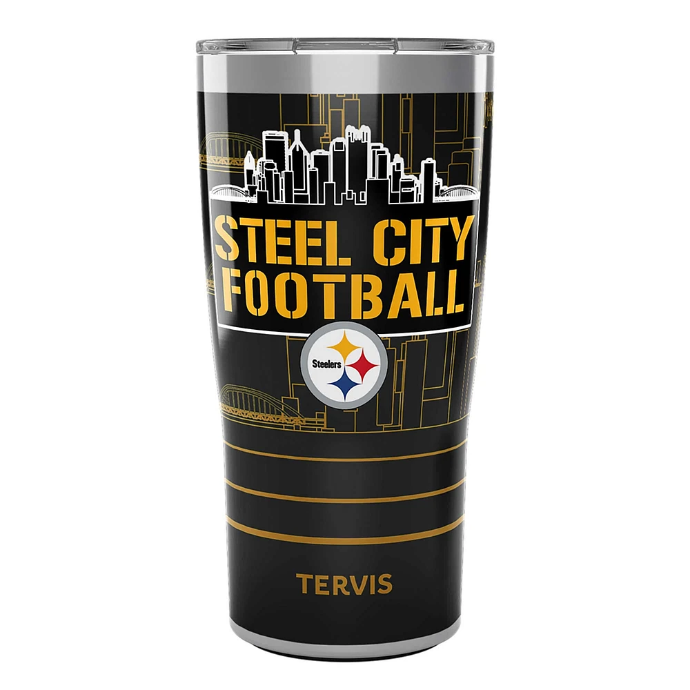 Tervis Steelers de Pittsburgh 20oz. Gobelet en acier inoxydable avec couvercle coulissant Steel City Football