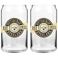 The Sports Vault Pittsburgh Steelers 16 oz. Two-Pack Can Glass Set