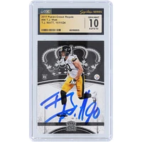 T.J. Watt Pittsburgh Steelers Autographed 2017 Panini Crown Royale #96 CGC Fanatics Witnessed Authenticated 10/10 Rookie Card