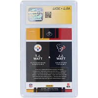 T.J. Watt Pittsburgh Steelers Autographed 2017 Panini Donruss Optic Illusions #27 CGC Fanatics Witnessed Authenticated 9/10 Rookie Card