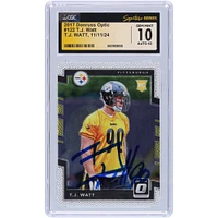 T.J. Watt Pittsburgh Steelers Autographed 2017 Panini Donruss Optic #122 CGC Fanatics Witnessed Authenticated / Rookie Card