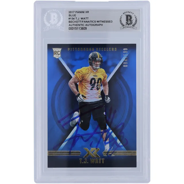 T.J. Watt Pittsburgh Steelers Autographed 2017 Panini Donruss #372 Beckett  Fanatics Witnessed Authenticated 10 Rookie Card in 2023