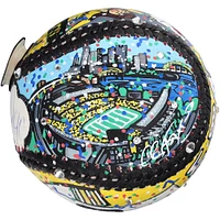 T.J. Watt Pittsburgh Steelers Autographed Baseball - Hand Painted by Artist Charles Fazzino - B679439