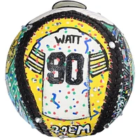 T.J. Watt Pittsburgh Steelers Autographed Baseball - Hand Painted by Artist Charles Fazzino - B679439