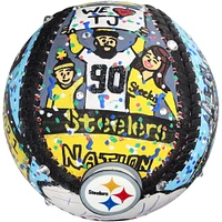 T.J. Watt Pittsburgh Steelers Autographed Baseball - Hand Painted by Artist Charles Fazzino - B679439