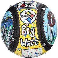T.J. Watt Pittsburgh Steelers Autographed Baseball - Hand Painted by Artist Charles Fazzino - B679439