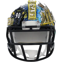 T.J. Watt Pittsburgh Steelers Autographed Riddell Speed Mini Helmet - Art by Charles Fazzino - GL68085461