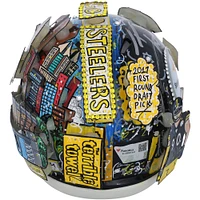 T.J. Watt Pittsburgh Steelers Autographed Riddell Speed Mini Helmet - Art by Charles Fazzino - GL68085461