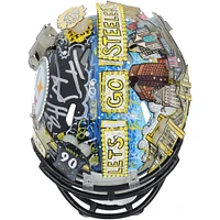 T.J. Watt Pittsburgh Steelers Autographed Riddell Speed Mini Helmet - Art by Charles Fazzino - GL68085461