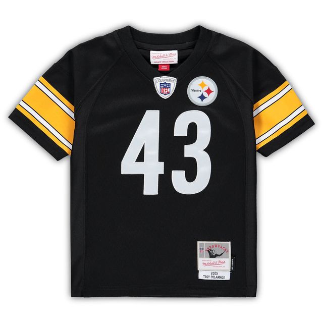 Maillot Mitchell & Ness Troy Polamalu Pittsburgh Steelers 2005 retraité noir pour tout-petit