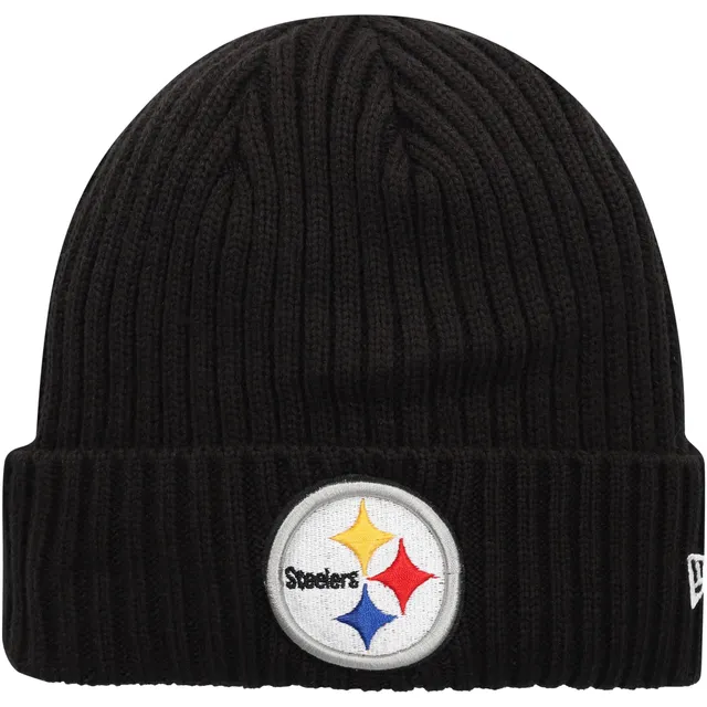 New Era Black Pittsburgh Steelers Repeat Cuffed Knit Hat with Pom