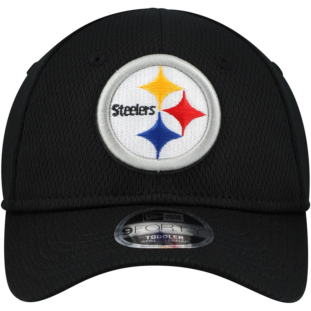Toddler New Era Black Pittsburgh Steelers Main 9FORTY Adjustable Hat