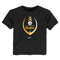 Toddler Nike Black Pittsburgh Steelers Icon Wordmark - T-Shirt
