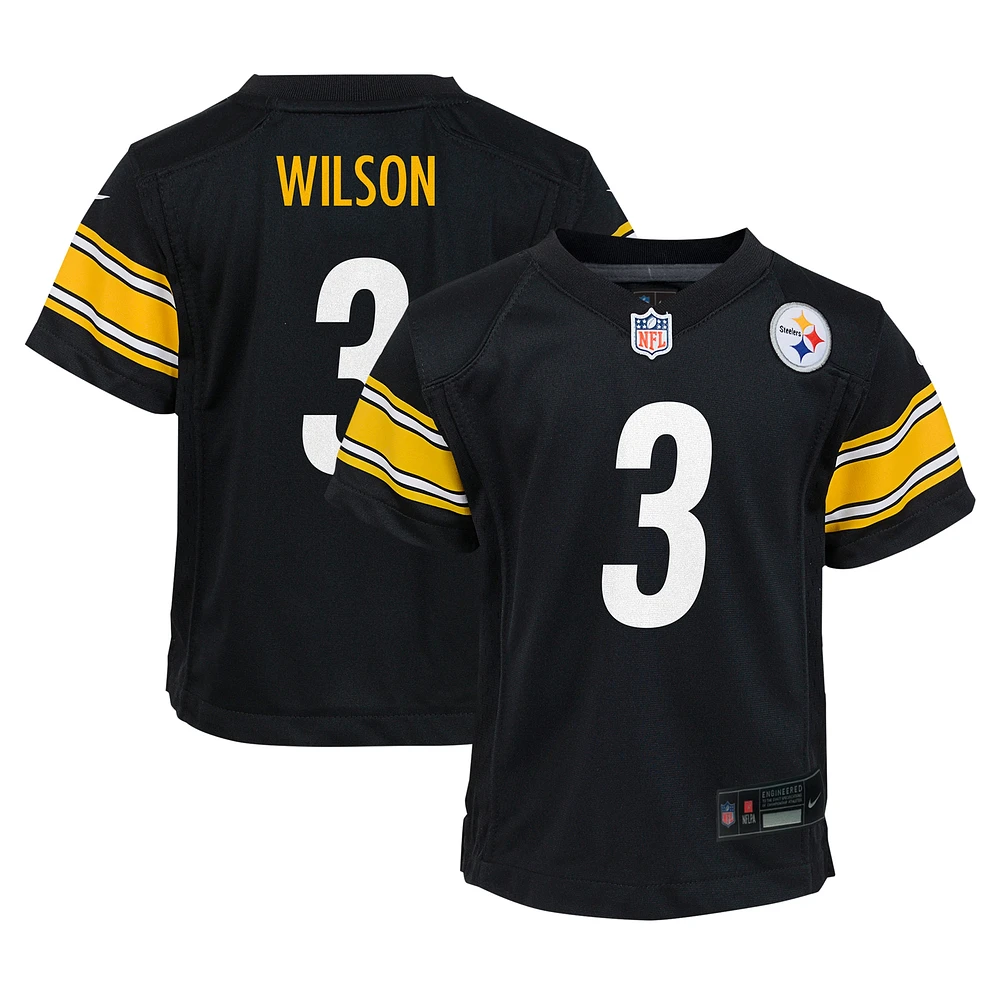 Maillot de match Nike Russell Wilson noir des Pittsburgh Steelers pour tout-petit