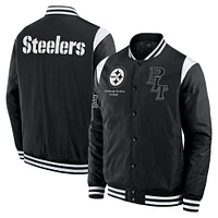 Veste unisexe Fanatics noire Pittsburgh Steelers Elements Signature Elite à boutons-pression