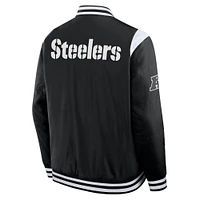 Veste unisexe Fanatics noire Pittsburgh Steelers Elements Signature Elite à boutons-pression