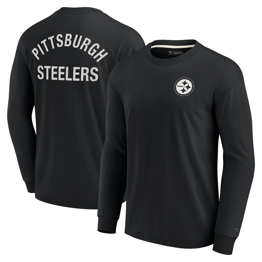 Unisex Fanatics Black Pittsburgh Steelers Elements Super Soft Long Sleeve T-Shirt