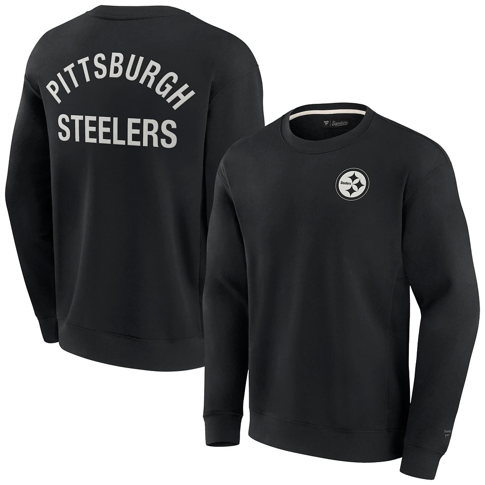 Unisex Fanatics Black Pittsburgh Steelers Elements Super Soft Pullover Sweatshirt