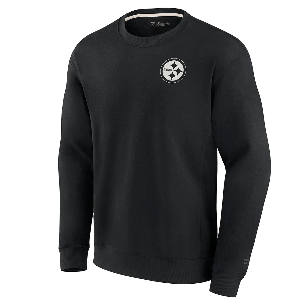 Unisex Fanatics Black Pittsburgh Steelers Elements Super Soft Pullover Sweatshirt