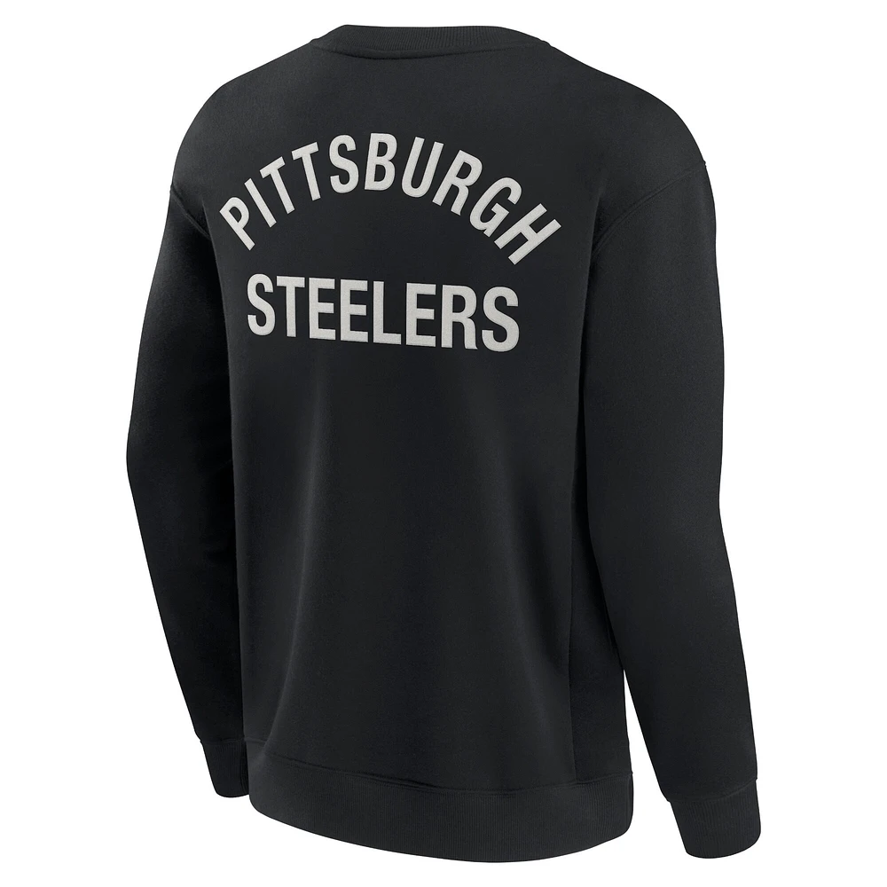 Unisex Fanatics Black Pittsburgh Steelers Elements Super Soft Pullover Sweatshirt