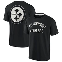 T-shirt unisexe Fanatics noir Pittsburgh Steelers Elements super doux à manches courtes