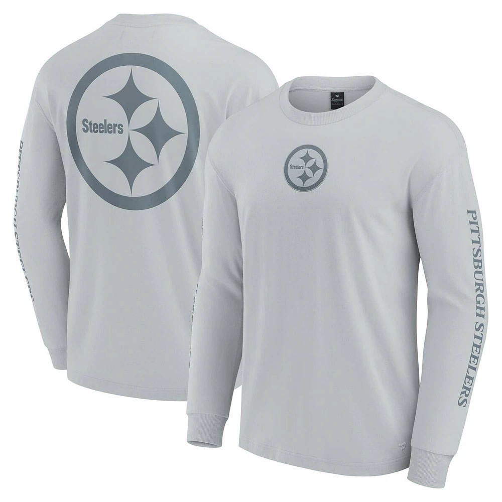 T-shirt unisexe à manches longues Fanatics gris Pittsburgh Steelers Elements Strive