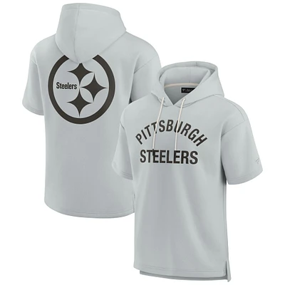 Sweat à capuche unisexe Fanatics Grey Pittsburgh Steelers Elements en polaire super douce manches courtes