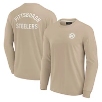 Unisex Fanatics Khaki Pittsburgh Steelers Elements Super Soft Long Sleeve T-Shirt