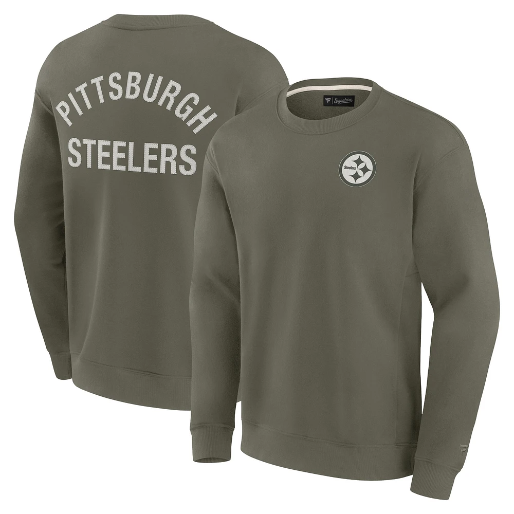 Unisex Fanatics Olive Pittsburgh Steelers Elements Super Soft Pullover Sweatshirt
