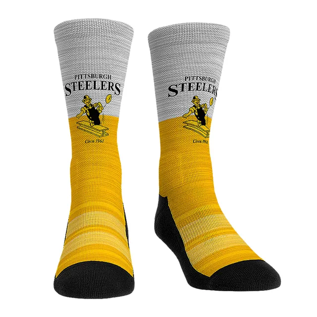 Women's Pittsburgh Steelers Rock Em Socks Logo Sketch Crew Socks