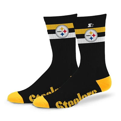 Chaussettes unisexes Starter Pittsburgh Steelers Team Color Two-Stripe Crew