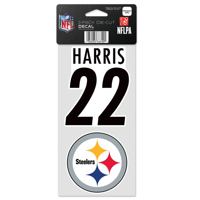 WinCraft Najee Harris Pittsburgh Steelers Perfect Cut Lot de 2 joueurs – Lot de décalcomanies