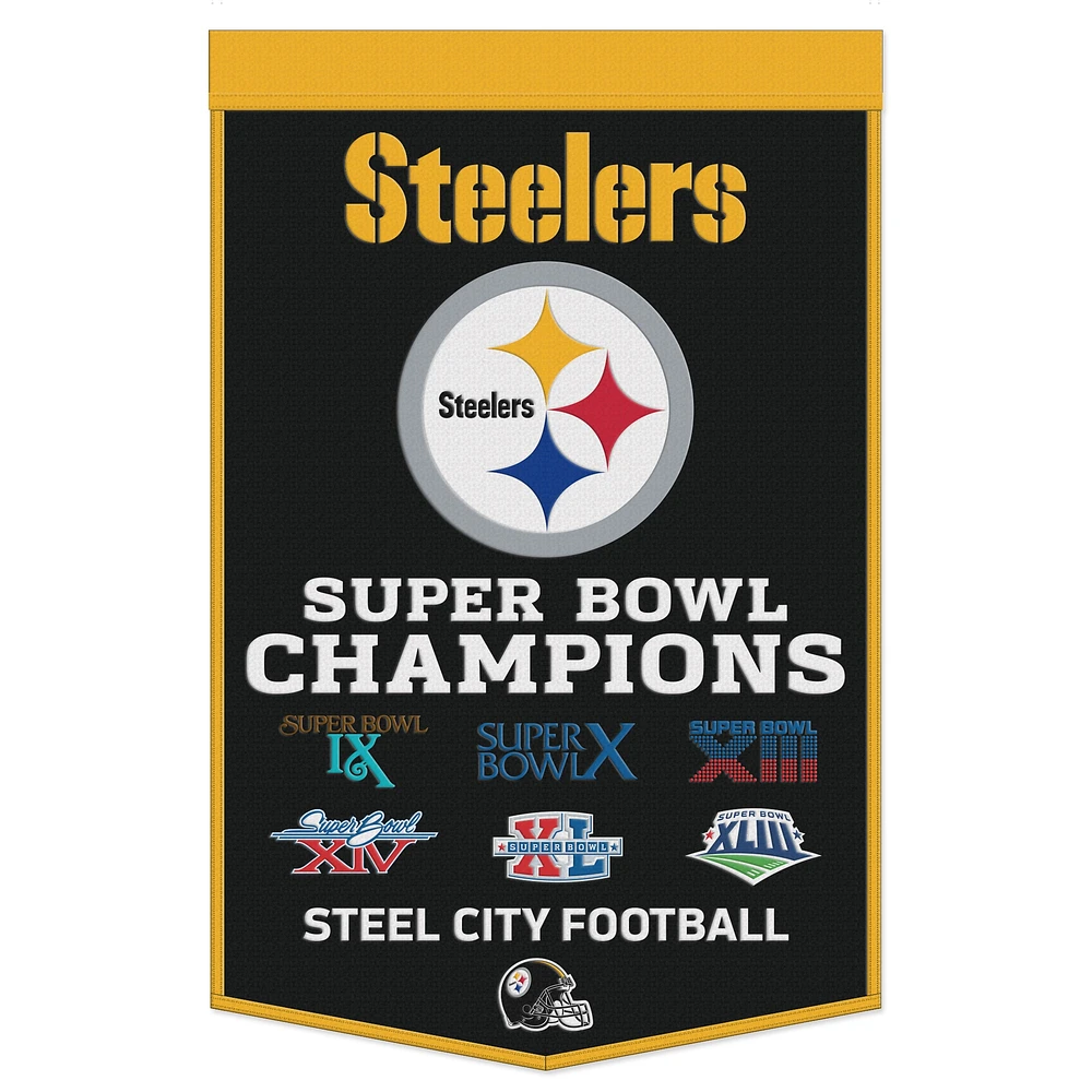 Bannière de championnat WinCraft Pittsburgh Steelers 24" x 38"