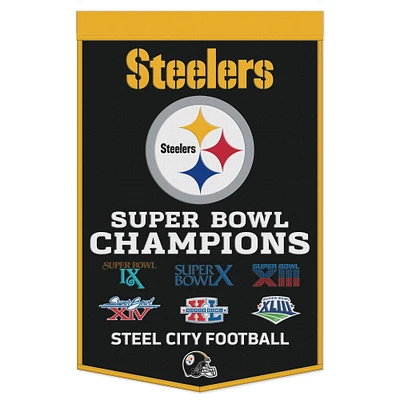 Bannière de championnat WinCraft Pittsburgh Steelers 24" x 38"