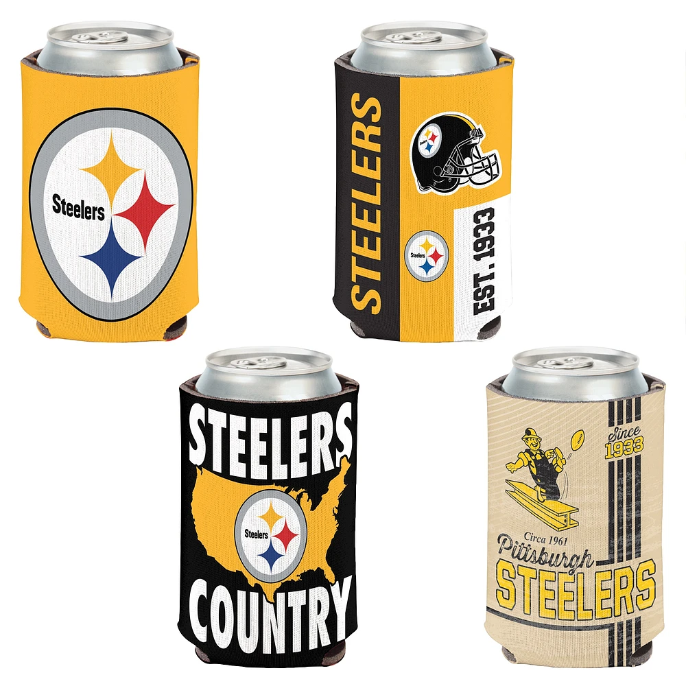 WinCraft Pittsburgh Steelers 4-Pack 12oz. Can Cooler Set