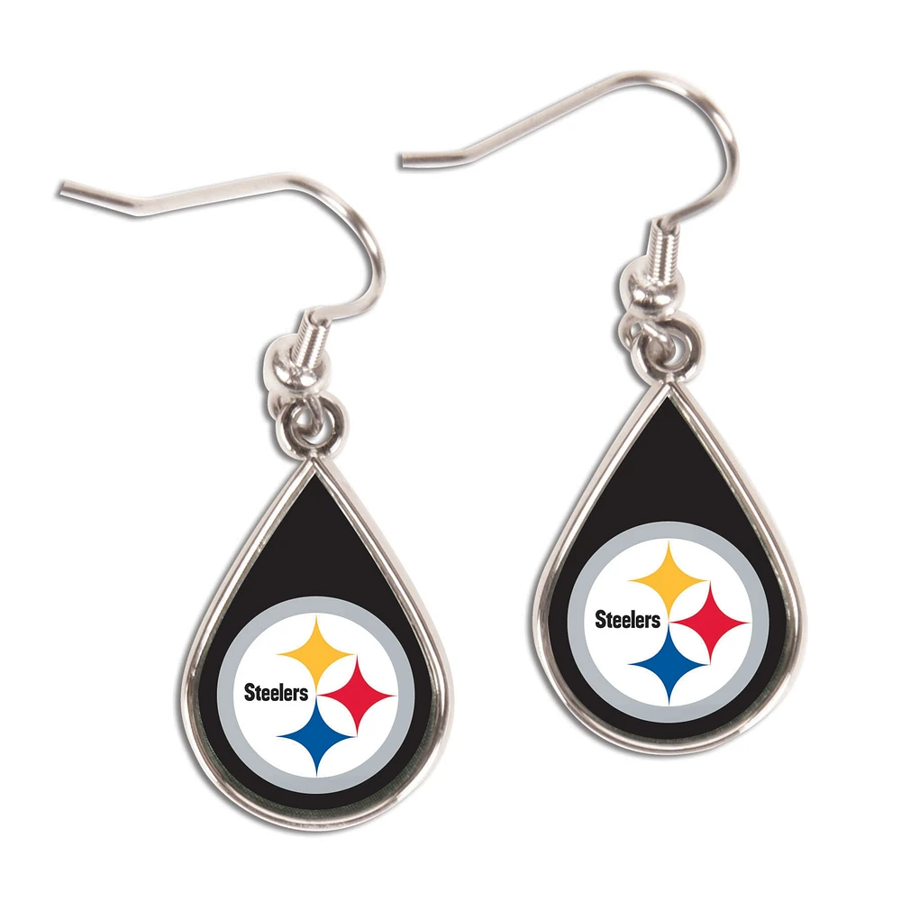 WinCraft Pittsburgh Steelers Tear Drop Dangle Earrings