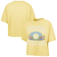 Women's '47  Yellow Pittsburgh Steelers Florentina Montauk Cropped T-Shirt