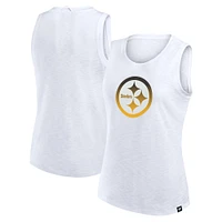 Débardeur flammé blanc Pittsburgh Steelers Fanatics pour femme