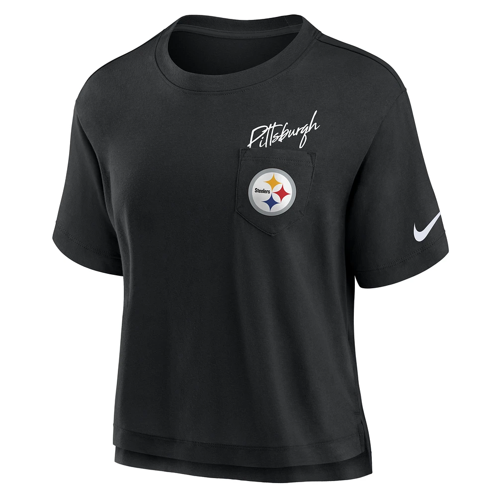 Women's Nike  Black Pittsburgh Steelers Performance Pocket T-Shirt