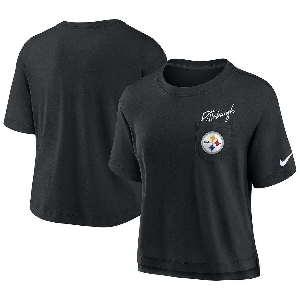Women's Nike Black Pittsburgh Steelers Performance Pocket T-Shirt
