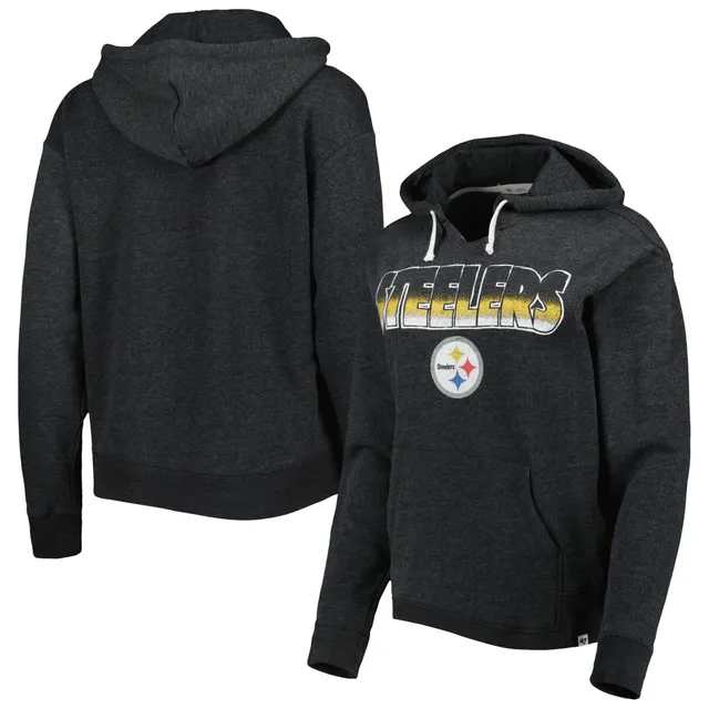 47 Brand / Women's Pittsburgh Steelers White Lizzy Cut Off Hoodie