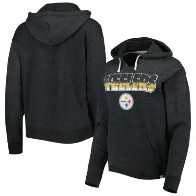 Women's Antigua Heather Gray Pittsburgh Steelers Victory Chenille Pullover Sweatshirt Size: Extra Large