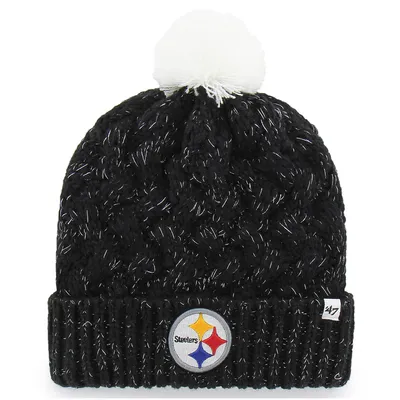 Pittsburgh Steelers '47 Women's Fiona Logo Cuffed Knit Hat with Pom - Black