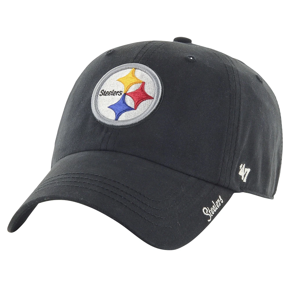 Casquette réglable noire Pittsburgh Steelers Miata Clean Up '47 pour femmes