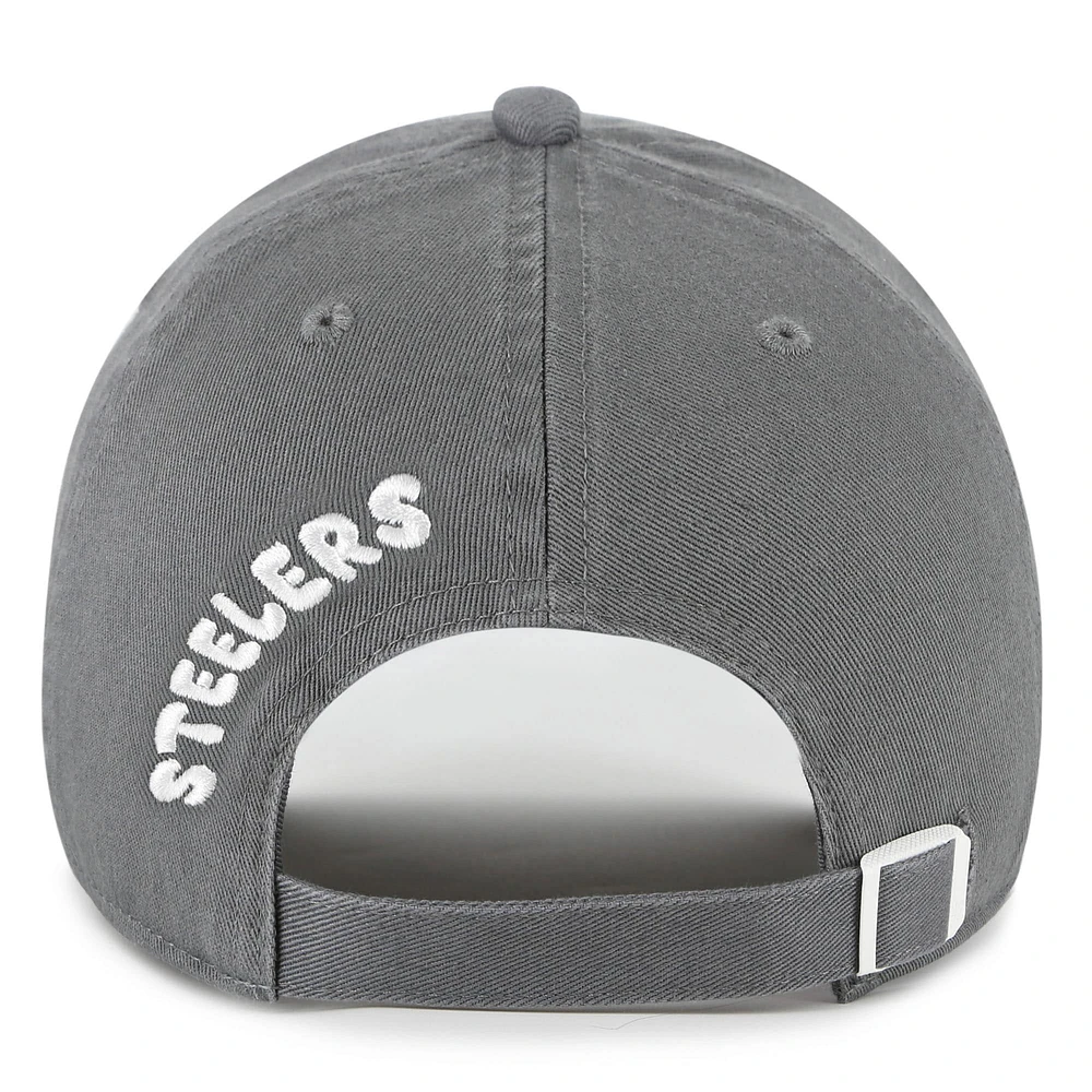 Women's '47 Gray Pittsburgh Steelers Bright Side Clean Up Adjustable Hat