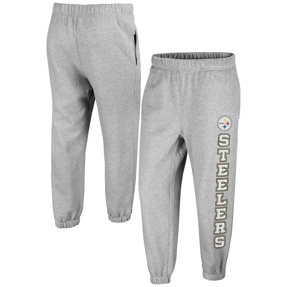 Women's '47 Gray Pittsburgh Steelers Double Pro Harper Jogger Sweatpants