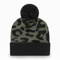 Bonnet en tricot à revers Bagheera Pittsburgh Steelers '47 vert/noir pour femme avec pompon