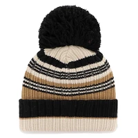 Women's '47 Natural Pittsburgh Steelers Barista Cuffed Knit Hat with Pom